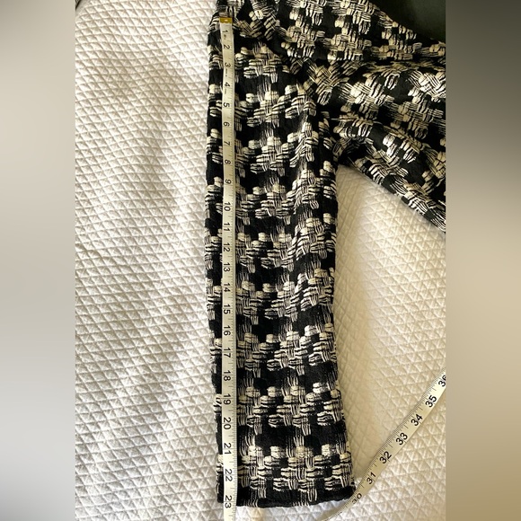Talbots Black Ivory Woven Textured Wool Lined Blazer Jacket size 14 Petite - Picture 10 of 12